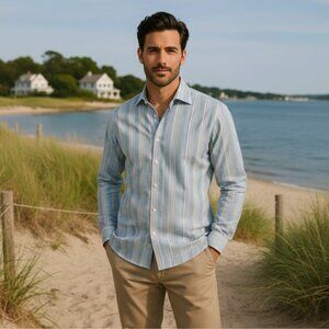 Vintage Banana Republic Stripe Button Down Shirt, Size Large